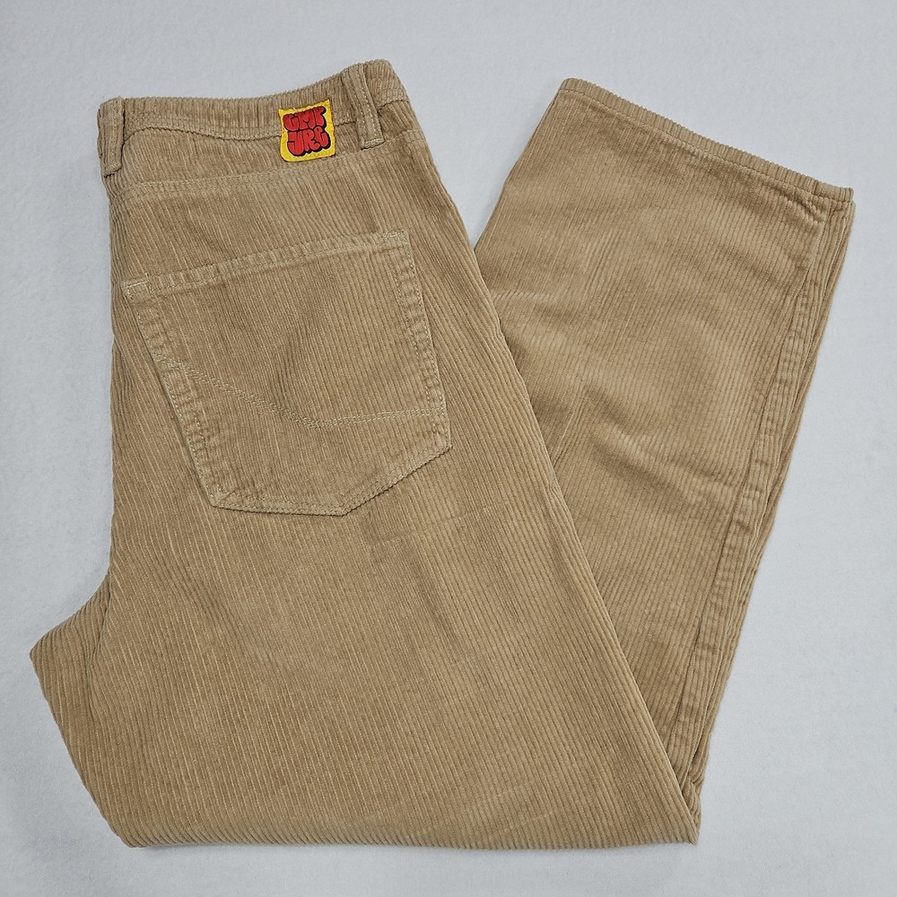 Empyre Relaxed Fit Corduroy Pants Mens 32 Tan Skater Streetwear Baggy Straight